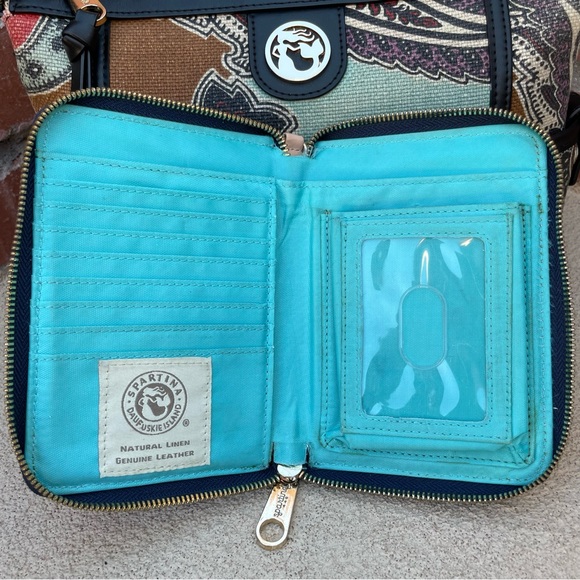 Spartina449 MIXED PATTERN BUNDLE-Simple Zip Linen/Leather Bag/Wallet/Jewelry Box - Picture 14 of 16